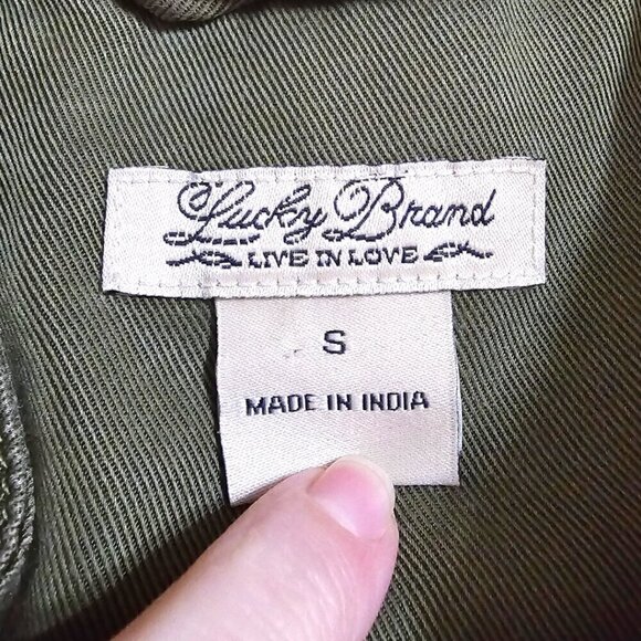 Lucky Brand Olive Sleeveless Cinched Waist Gorpcore Utility Vest Sz S - Picture 6 of 10